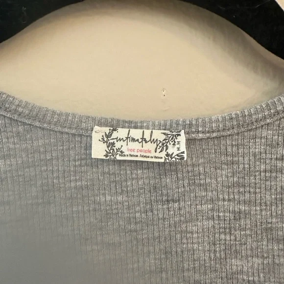 Free People Gray Ribbed Sleeveless Tank Top - Picture 2 of 3